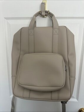 Monos Backpack-Minimal Taupe Backpack with Front Pocket